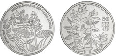 5 euro (Serie de especies amenazadas - Menta larga (mentha longifolia))