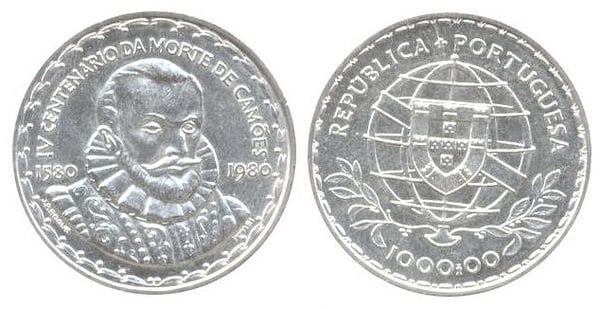 1.000 escudos (IV Centenary of the Death of Luis de Camões)