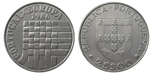 25 escudos (Admission to the European Common Market)