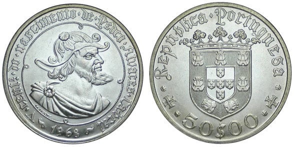 50 escudos (5th Centenary of the Birth of Pedro Álvares Cabral)