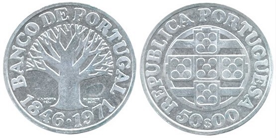 50 escudos (125th Anniversary of Banco de Portugal)