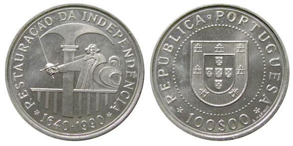 100 escudos (350th Anniversary of the Restoration of Independence)