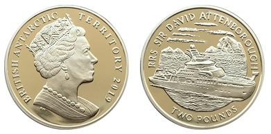 2 pounds (Launching of the Arctic exploration vessel RRS Sir David Attenborough)