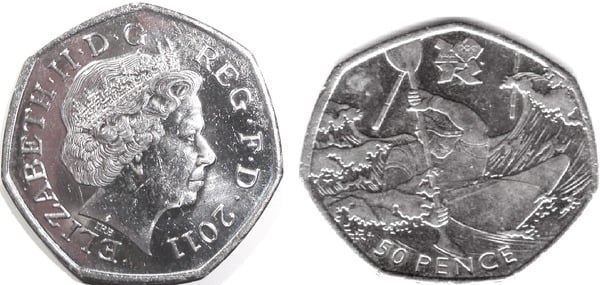 50 pence (London 2012 Olympic Games-Canoa)