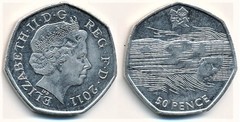 50 pence  (JJ.OO. de Londres 2012-Natación)