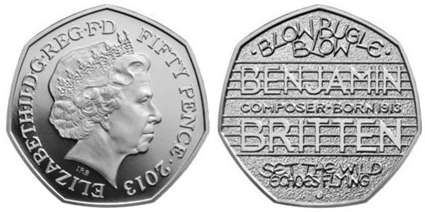 50 pence (100th Anniversary of the Birth of Sir Benjamin Britten)