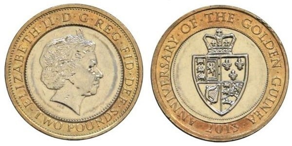 2 pounds (350th Anniversary of the Golden Guinea of George III)