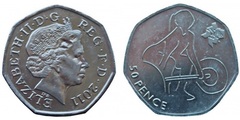 50 pence (JJ.OO. de Londres 2012-Halterofilia)
