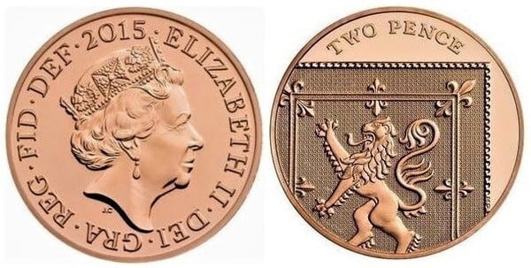 2 pence (Elizabeth II - shield - 2/6)