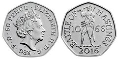 50 pence (950 Aniversario de la Batalla de Hastings)
