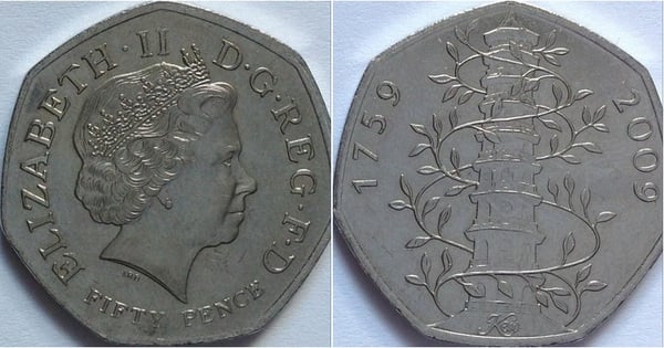 50 pence (250th Anniversary Foundation of the Royal Botanic Gardens at Kew)