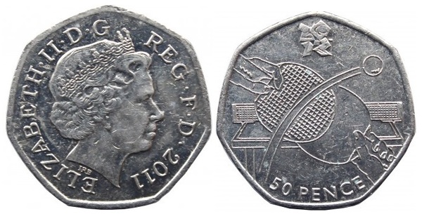 50 pence (London 2012 Olympic Games-Table Tennis)