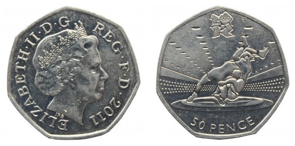 50 pence (London 2012 Olympic Games - Wrestling)