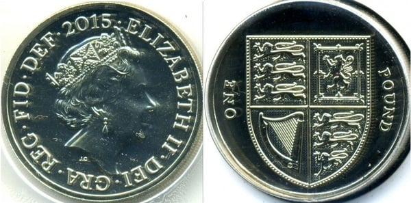 1 pound (Elizabeth II - Royal Coat of Arms)