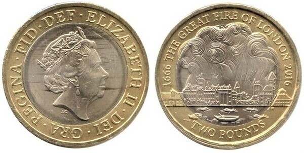 2 pounds (350th Anniversary of the Great Fire of London)