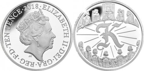 10 pence (Alphabet K - King Arthur)