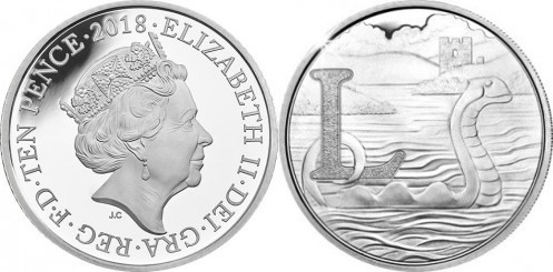 10 pence (Alphabet L - Loch Ness Monster)