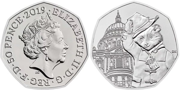 50 pence ( Beatrix Potter - Paddington in Saint Paul)