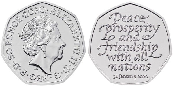 50 pence (Withdrawal from the European Union - 01/31/2020)