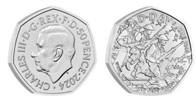 50 pence (80th anniversary of the Normandy invasion)