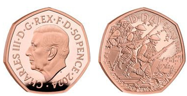 50 pence (80th anniversary of the Normandy invasion)