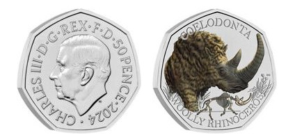 50 pence (Woolly Rhinoceros-Color)