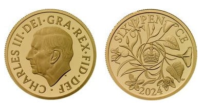 6 pence (yellow gold)