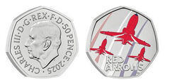 50 pence (60th anniversary of the first Red Arrow exhibition)