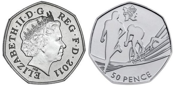 50 pence (London 2012 Olympic Games - Triathlon)