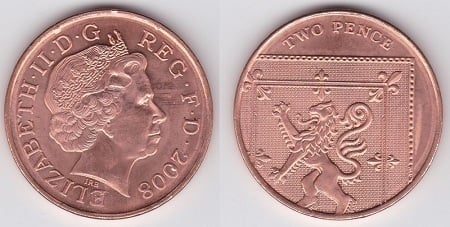 2 pence (Elizabeth II - shield - 2/6)