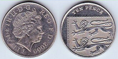 10 pence (Elizabeth II - escudo - 4/6)