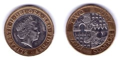 2 pounds (300 Aniversario Ley de Unión Inglaterra-Escocia - 1707)