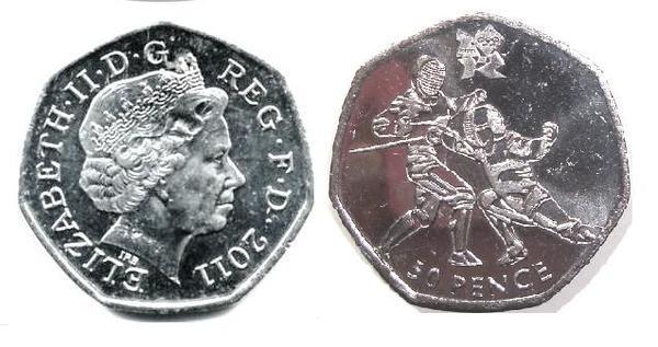 50 pence (London 2012 Olympic Games-Fencing)