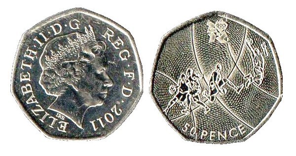 50 pence (London 2012 Olympic Games - Basketball)