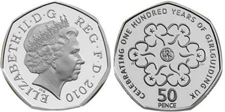 50 pence (100th Anniversary of the Women Guides)