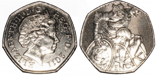 50 pence (London 2012 Olympic Games - Paralympics - Wheelchair Rugby)