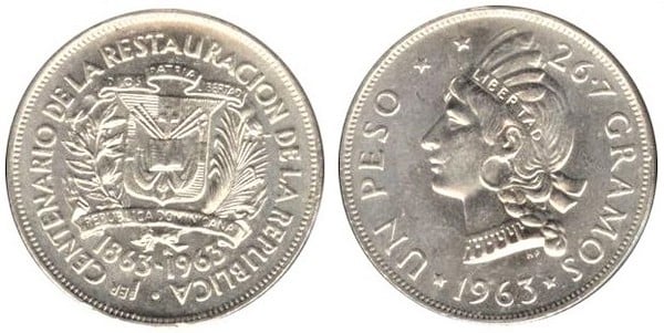 1 peso (Centenary of the Restoration of the Republic)