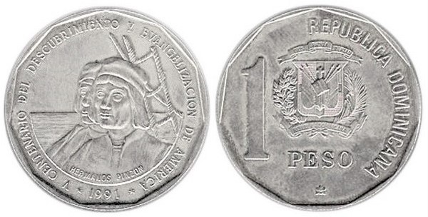 1 peso (V Centenary of the Discovery and Evangelization of America)