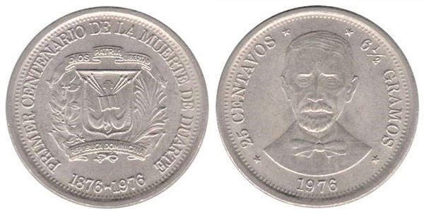 25 centavos (First Centenary of the Death of Duarte)