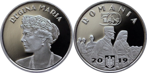 50 bani (100th Anniversary of the Completion of the Great Union - Queen Mary)