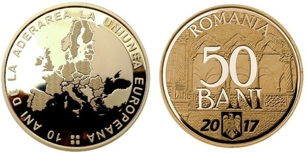 50 bani (10th Anniversary of Accession to the European Union)