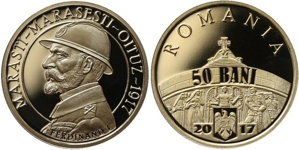 50 bani (100th Anniversary Victory of Mărăşti - King Ferdinand I)