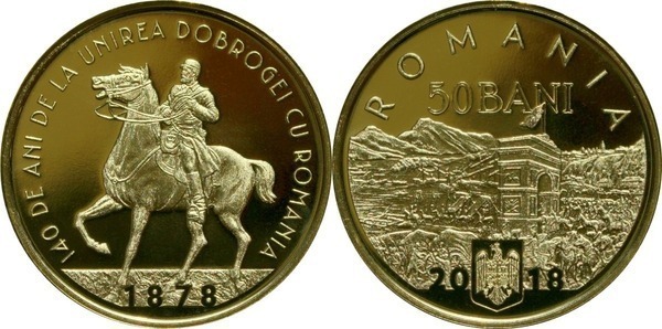 50 bani (140th Anniversary of the Union of Dobruja with Romania)