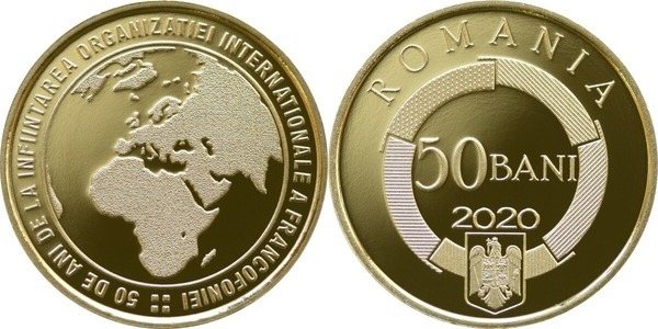 50 bani (50th Anniversary of the International Organization of La Francophonie)