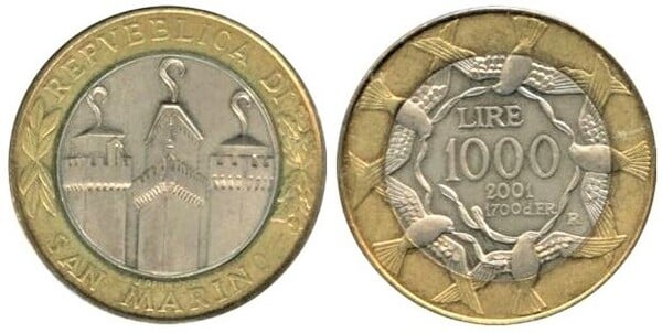 1.000 lire (1,700 Years of the Founding of the Republic)