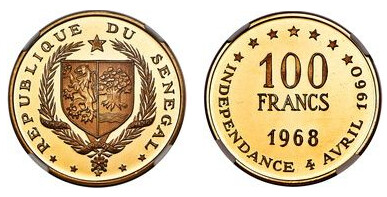 100 francs (8º Aniversario de la Independencia)