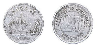 25 centimes (Rufisque-Dinero de necesidad)