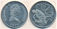 10 rupias (Isabel II)