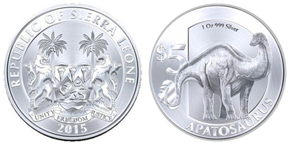 5 dollars (Dinosaurs II: Apatosaurus)