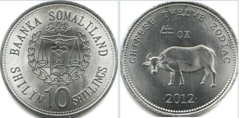 10 shillings (Chinese Horoscope - Ox)